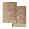 Linum Home Textiles Verano Embellished 2-pc. Embellished Hand Towel In Brown