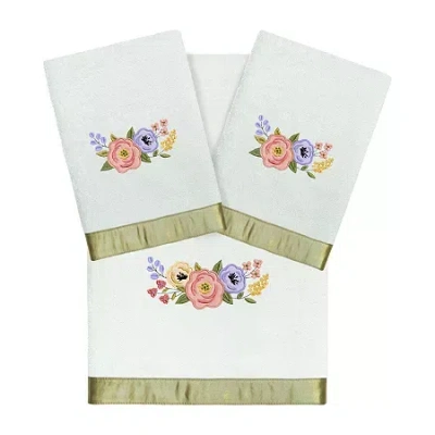Linum Home Textiles Verano Embellished 3-pc. Bath Towel Set In Blue