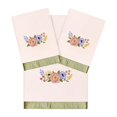 Linum Home Textiles Verano Embellished 3-pc. Bath Towel Set In Pink