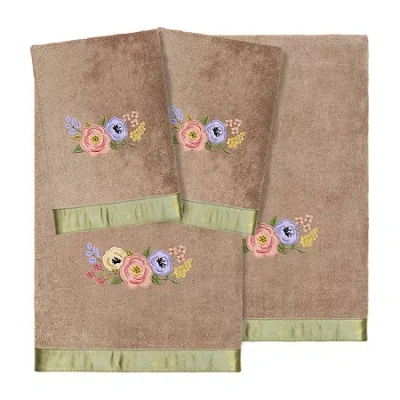Linum Home Textiles Verano Embellished 4-pc. Bath Towel Set In Brown