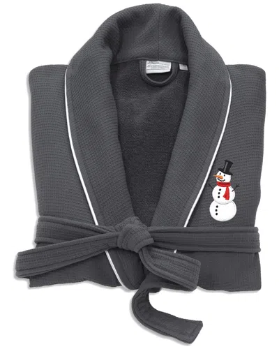 Linum Home Textiles Waffle Terry Embroidered Holiday Bath Robe