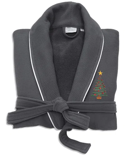 Linum Home Textiles Waffle Terry Embroidered Holiday Bath Robe