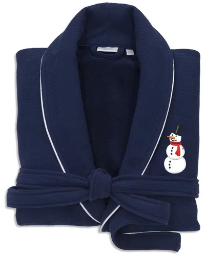 Linum Home Textiles Waffle Terry Embroidered Holiday Bath Robe
