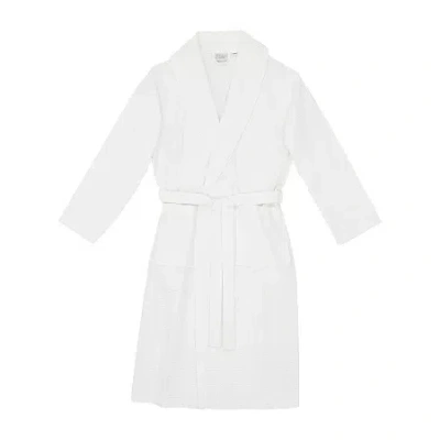 Linum Home Textiles Waffle Weave Unisex Adult Waffle Long Sleeve Long Length Robe In White