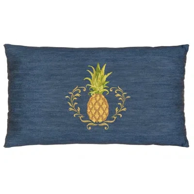 Linum Home Textiles Welcome Denim Cotton Lumbar Pillow Cover
