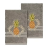Linum Home Textiles Welcome Embellished 2-pc. Embellished Hand Towel In Gray