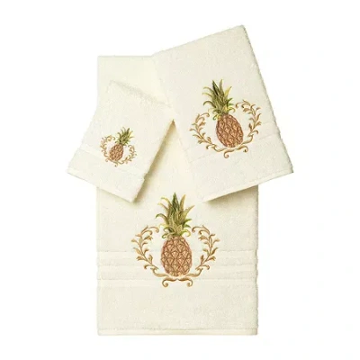 Linum Home Textiles Welcome Embellished 3-pc. Bath Towel Set In Neutral