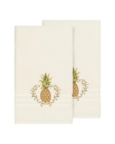 Linum Home Textiles Welcome Turkish Cotton 2pc Embellished Bath Towel Set