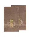 Linum Home Textiles Welcome Turkish Cotton 2pc Embellished Bath Towel Set