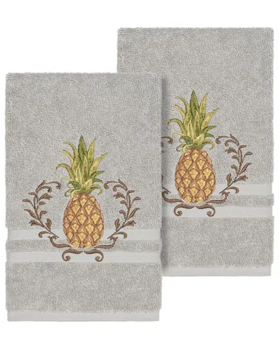 Linum Home Textiles Welcome Turkish Cotton 2pc Embellished Hand Towel Set