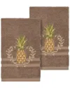 Linum Home Textiles Welcome Turkish Cotton 2pc Embellished Hand Towel Set