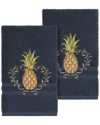 Linum Home Textiles Welcome Turkish Cotton 2pc Embellished Hand Towel Set