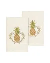 Linum Home Textiles Welcome Turkish Cotton 2pc Embellished Hand Towel Set