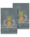 Linum Home Textiles Welcome Turkish Cotton 2pc Embellished Hand Towel Set