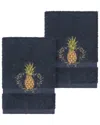 Linum Home Textiles Welcome Turkish Cotton 2pc Embellished Washcloth Set