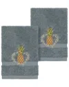Linum Home Textiles Welcome Turkish Cotton 2pc Embellished Washcloth Set