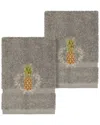 Linum Home Textiles Welcome Turkish Cotton 2pc Embellished Washcloth Set