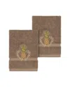 Linum Home Textiles Welcome Turkish Cotton 2pc Embellished Washcloth Set