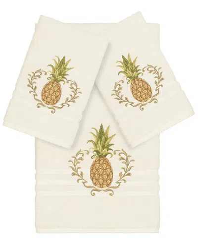 Linum Home Textiles Welcome Turkish Cotton 3pc Embellished Towel Set