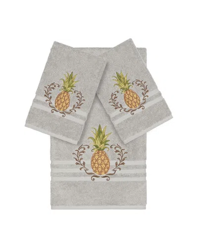 Linum Home Textiles Welcome Turkish Cotton 3pc Embellished Towel Set