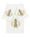Linum Home Textiles Welcome Turkish Cotton 3pc Embellished Towel Set