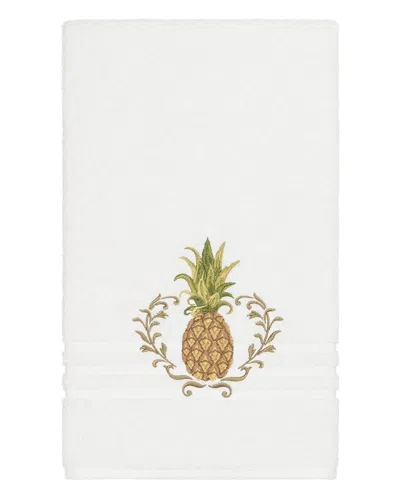 Linum Home Textiles Welcome Turkish Cotton Embellished Bath Towel In Black
