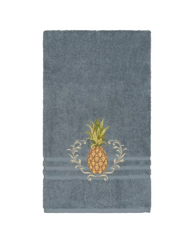 Linum Home Textiles Welcome Turkish Cotton Embellished Bath Towel In Black