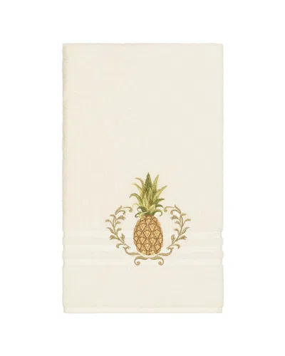 Linum Home Textiles Welcome Turkish Cotton Embellished Bath Towel In Neutral