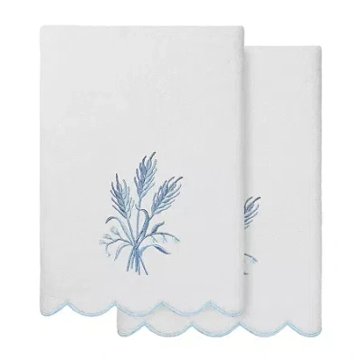Linum Home Textiles Whitney Scallop 2-pc. Quick Dry Bath Towel Set In White