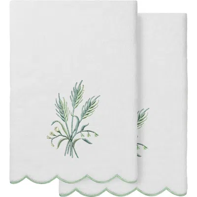 Linum Home Textiles Whitney Scallop 2-piece Bath Towel Set In Multi
