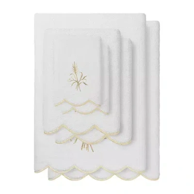 Linum Home Textiles Whitney Scallop 6-pc. Quick Dry Bath Towel Set In White