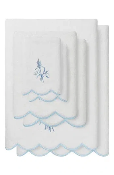 Linum Home Textiles Whitney Scallop 6-piece Towel Set In Blue