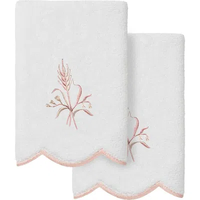 Linum Home Textiles Whitney Scallop Set Of 2 Fingertip Towels In Multi
