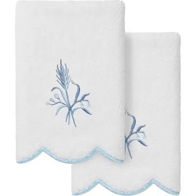 Linum Home Textiles Whitney Scallop Set Of 2 Fingertip Towels In Multi