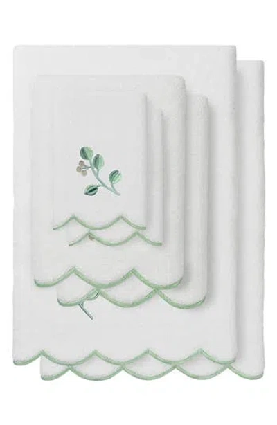 Linum Home Textiles Wild Branch Scallop 6-piece Assorted Towels Set In Green