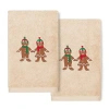 Linum Home Textiles Xmas Gingerbread Embroidered 2-pc. Hand Towel In Neutral