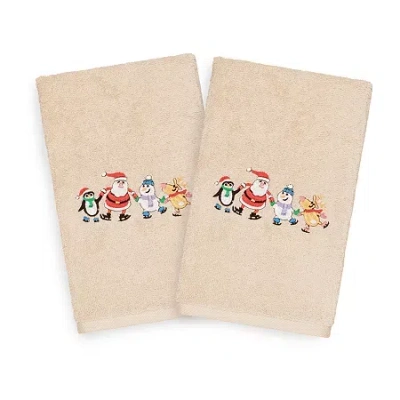 Linum Home Textiles Xmas Skating Party 2-pc. Hand Towel In Neutral