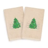 Linum Home Textiles Xmas Three Trees 2-pc. Hand Towel In Sand