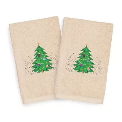 Linum Home Textiles Xmas Three Trees 2-pc. Hand Towel In Sand