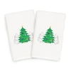 Linum Home Textiles Xmas Three Trees 2-pc. Hand Towel In White