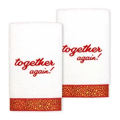 Linum Home Textiles Xmas Together Again 2-pc. Hand Towel In White