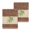 Linum Home Textiles Zoe 2-pc. Embellished Washcloth In Brown
