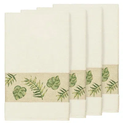 Linum Home Textiles Zoe 4 Piece Turkish Cotton Bath Towel Set In Cream