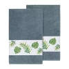 Linum Home Textiles Zoe Embellished 2-pc. Embellished Floral Bath Towel In Blue