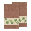 Linum Home Textiles Zoe Embellished 2-pc. Embellished Floral Bath Towel In Brown