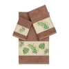 Linum Home Textiles Zoe Embellished 3-pc. Bath Towel Set In Brown