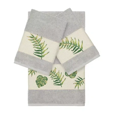 Linum Home Textiles Zoe Embellished 3-pc. Bath Towel Set In Gray