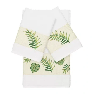 Linum Home Textiles Zoe Embellished 3-pc. Bath Towel Set In White