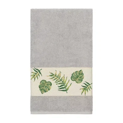Linum Home Textiles Zoe Embellished Embellished Floral Bath Towel In Gray