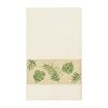 Linum Home Textiles Zoe Embellished Embellished Floral Bath Towel In Sand